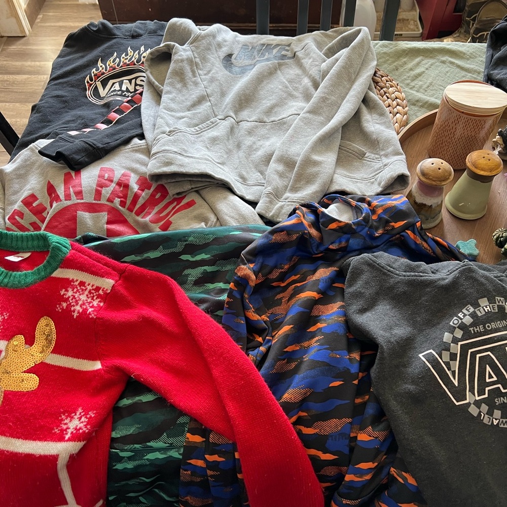 Boys sweatshirts and ugly sweaters